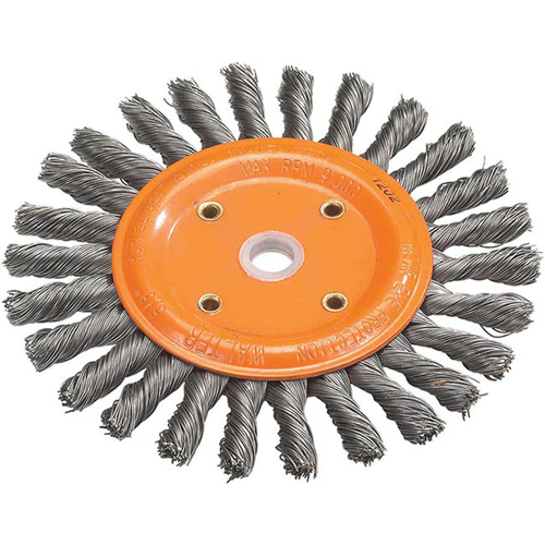 Disque &agrave; fils nou&eacute;s torsad&eacute;s d'&eacute;tabli, Dia. 6", Fils 0,0118", Arbre 5/8", Acier Les Distributions ICE