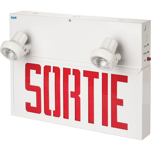 Stella Combination Signs - Sortie, LED, Hardwired, 17-1/2" L x 12-1/2" W, French Les Distributions ICE