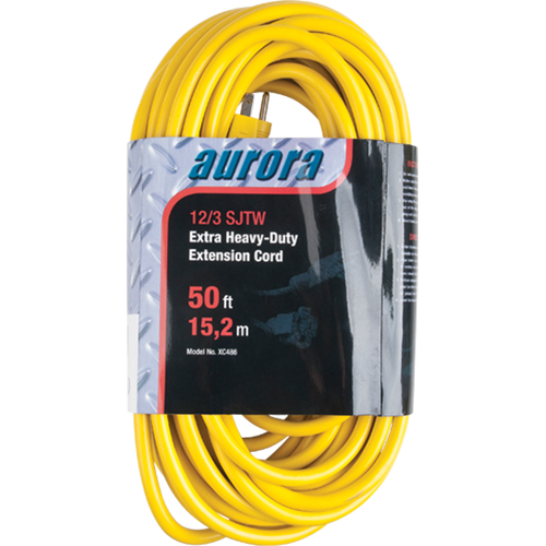 Vinyl Extension Cord, Outdoor, SJTW, 12/3 AWG, 15 A, 50' Les Distributions ICE