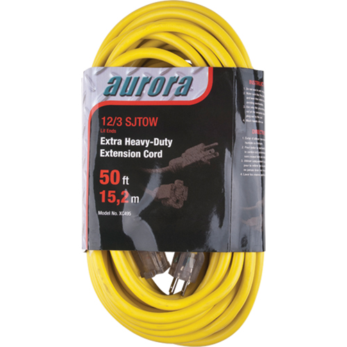 Cordon rallonge en vinyle avec indicateur lumineux, Ext&eacute;rieur, SJTOW, AWG 12/3, 15 A, 50' Les Distributions ICE