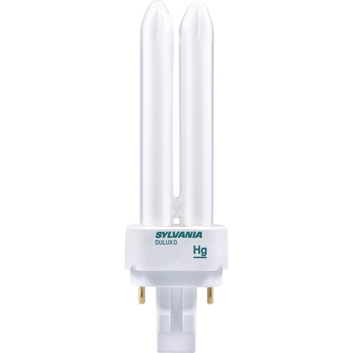 Dulux&reg; D Preheat Double-Tube Compact Fluorescent Lamp, D (T4), 26 W, 4100 K, G24Q-3 Base, 10000 hrs. Les Distributions ICE