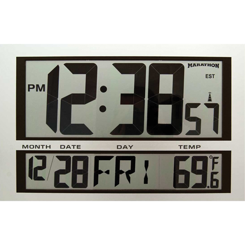 Horloge g&eacute;ante, Num&eacute;rique, &agrave; piles, 16,5" la x 1,7" p x 11" h, Argent Les Distributions ICE
