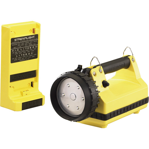 E-Flood&reg; LiteBox&reg; Lantern with Vehicle Mount System, LED, 615 Lumens, 8 Hrs. Run Time, Rechargeable Batteries, Included Les Distributions ICE