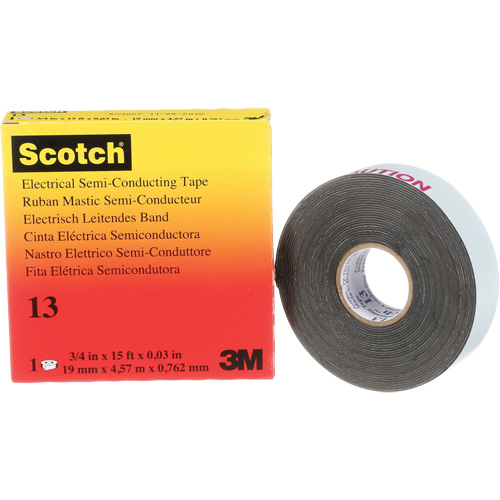 Ruban isolant semi-conducteur Scotch, 19 mm (3/4") x 4,6 m (15'), Noir, 30 mils Les Distributions ICE