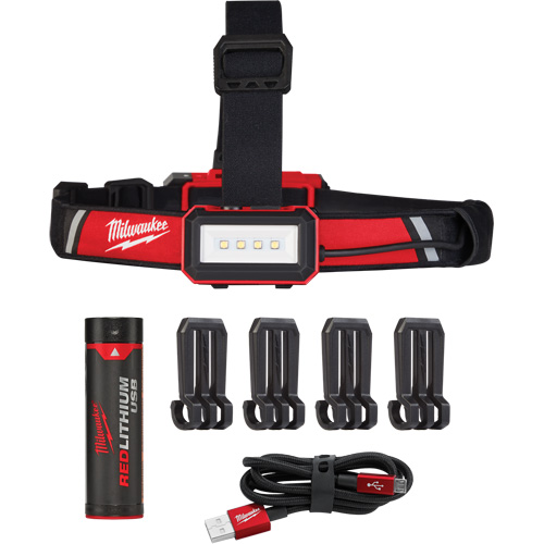 Low-Profile USB Headlamp, LED, 600 Lumens, 2 Hrs. Run Time, Rechargeable Batteries Les Distributions ICE