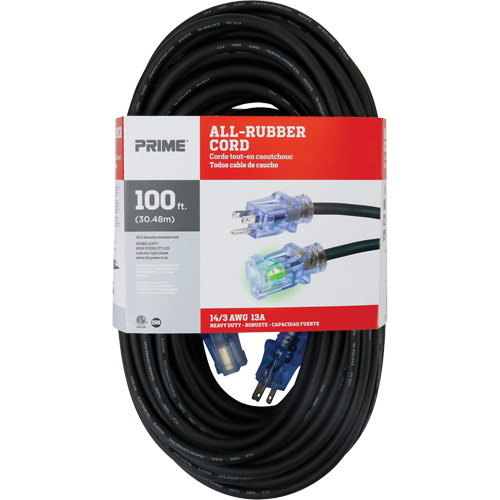 Cordon rallonge All-Rubber, Ext&eacute;rieur, SJOOW, AWG 14/3, 15 A, 100' Les Distributions ICE