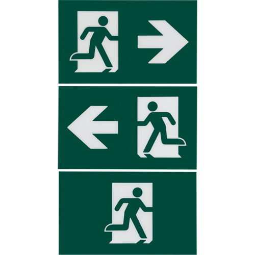 Enseigne d'homme qui court avec &eacute;clairage de s&eacute;curit&eacute;, DEL, &agrave; piles/&agrave; raccordement fixe, 12-1/10" lo x 11" la, Pictogramme Les Distributions ICE
