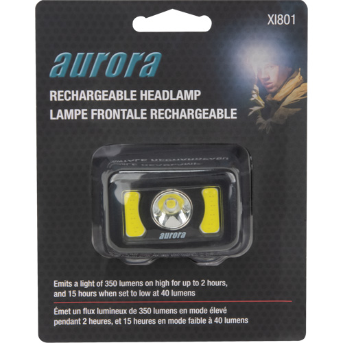 Headlamp, LED, 350 Lumens, 2 Hrs. Run Time, Rechargeable Batteries Les Distributions ICE