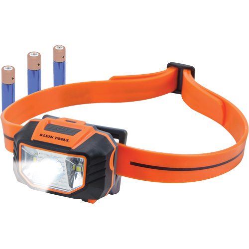 Headlamp with Silicone Hardhat Strap, LED, AAA Batteries, Plastic Les Distributions ICE