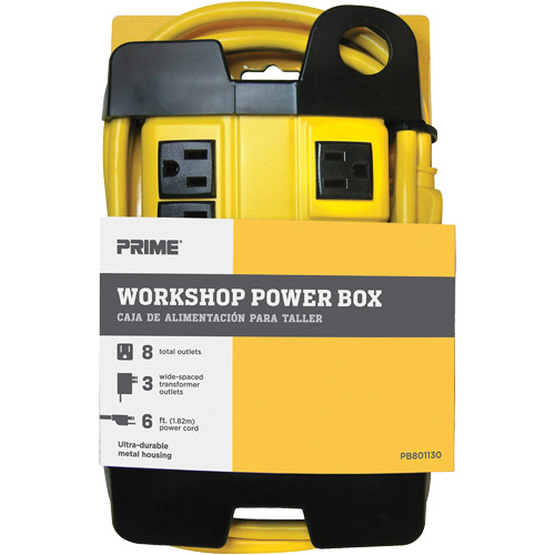 Bloc d'alimentation pour atelier, 8 Prise(s), 6', 15 A, 1875 W, 125 V Les Distributions ICE