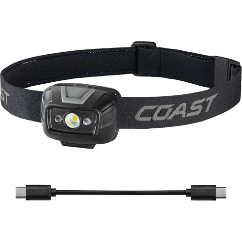 Lampe frontale projecteur &agrave; grand angle bicolore FL20R , DEL, 520 lumens, 2,5 hres de fonctionnement, piles Rechargeable Les Distributions ICE