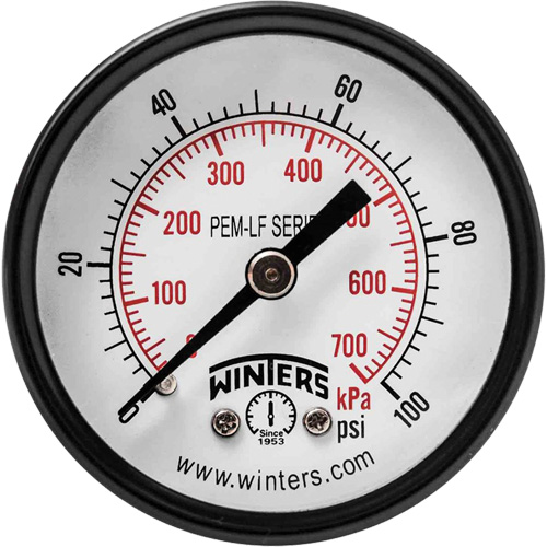 Manom&egrave;tre &eacute;conomique,  2", 0 - 100 psi, Fixation arri&egrave;re, Analogique Les Distributions ICE