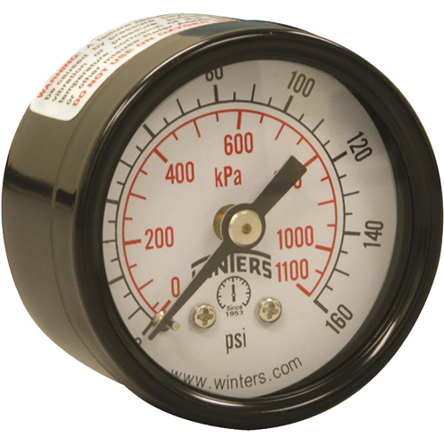 Economy Pressure Gauge, 1-1/2" , 0 - 160 psi, Back Mount, Analogue Les Distributions ICE
