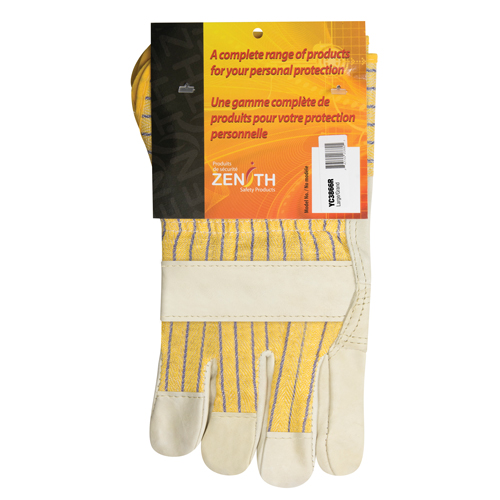 Gants d'ajusteur &agrave; paume renforc&eacute;e, Grand, Paume en Cuir fleur de vache, Doublure en Coton Les Distributions ICE