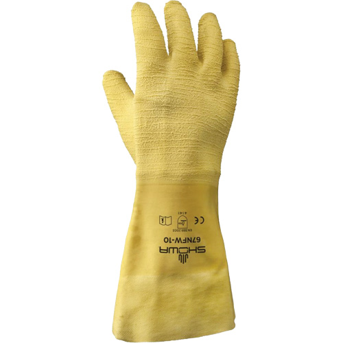 Gants pour usage g&eacute;n&eacute;ral 67NFW, 10/Grand, R&ecirc;vetement Latex de caoutchouc, Enveloppe en Coton Les Distributions ICE