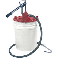 Pompes pour lubrification manuelle - Distributeurs doubles &agrave; levier, Zinc, 2,6 oz/course, Pour barils de 5 gal. Les Distributions ICE