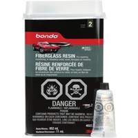 Bondo&reg; Fibreglass Resin, Two-Part, 852 ml, Bottle, Off-White Les Distributions ICE