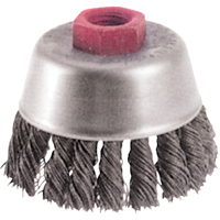 Knot Wire Cup Brushes - High Speed Small Grinder, 2-3/4" Dia. x 5/8"-11 Arbor Les Distributions ICE