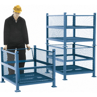 Conteneurs en m&eacute;tal grillag&eacute;, 2 panneaux repliables, Capacit&eacute; 2500 lb, 34,5" la x 40,5" p x 32,25" h Les Distributions ICE