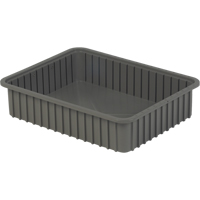 Divider Box&reg; Containers, Polyethylene, 22.4" W x 17.4" D x 5" H, Grey Les Distributions ICE