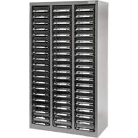 Casiers pour pi&egrave;ces KPC-300, Acier galvanis&eacute;, 60 tiroirs, 21-3/10" x 10-2/5" x 36-9/10", Gris Les Distributions ICE