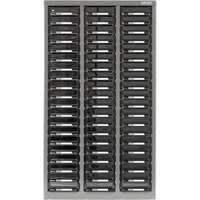 Casiers pour pi&egrave;ces KPC-300, Acier galvanis&eacute;, 60 tiroirs, 21-3/10" x 10-2/5" x 36-9/10", Gris Les Distributions ICE