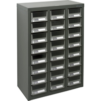 Casiers pour pi&egrave;ces KPC-400, Acier galvanis&eacute;, 24 tiroirs, 17-3/10" x 8-7/10" x 25-3/5", Gris Les Distributions ICE