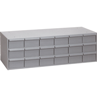 Casiers &agrave; tiroirs industriels, 18 tiroirs, 33-3/4" la x 11-5/8" p x 10-7/8" h, Gris Les Distributions ICE