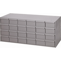 Industrial Drawer Cabinets, 24 Drawers, 33-3/4" W x 11-5/8" D x 14-3/8" H, Grey Les Distributions ICE