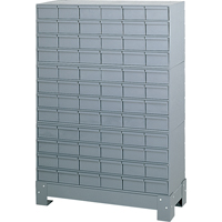 Industrial Drawer Cabinet With Base, 72 Drawers, 34-1/8" W x 12-1/4" D x 48-1/8" H, Grey Les Distributions ICE