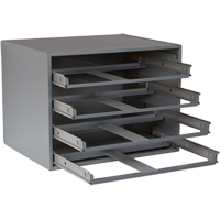 Casiers pour boîtes &agrave; compartiments, Acier, 4 compartiments, 20" la x 15-3/4" p, 15" h, Gris Les Distributions ICE