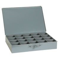 Compartment Scoop Boxes, Steel, 20 Slots, 18" W x 12" D x 3" H, Grey Les Distributions ICE
