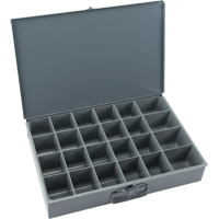 Boîtes &agrave; fond courb&eacute;, Acier, 24 compartiments, 18" la x 12" p, 3" h, Gris Les Distributions ICE