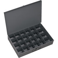 Compartment Scoop Boxes, Steel, 24 Slots, 13-3/8" W x 9-1/4" D x 2" H, Grey Les Distributions ICE