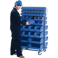 Support mobile deux c&ocirc;t&eacute;s pour bacs, &agrave; deux c&ocirc;t&eacute;s, 96 bacs, 36" la x 24" p x 63" h Les Distributions ICE