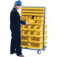 Support mobile deux c&ocirc;t&eacute;s pour bacs, &agrave; deux c&ocirc;t&eacute;s, 96 bacs, 36" la x 24" p x 63" h Les Distributions ICE