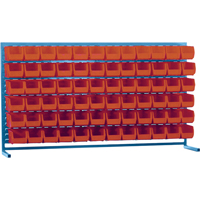 Rayonnage &agrave; persienne avec bacs, 72 bacs, 72" la x 15" p x 40" h Les Distributions ICE