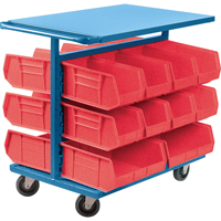 Chariot &agrave; bacs avec bacs, &agrave; deux c&ocirc;t&eacute;s, 20 bacs, 24" la x 38-1/2" p x 36-1/2" h Les Distributions ICE