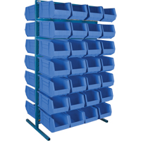 Support stationnaire deux c&ocirc;t&eacute;s pour bacs, 36" la x 24" p x 61" h, 56 bacs Les Distributions ICE