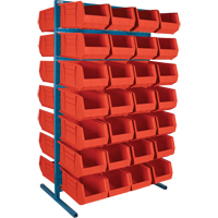 Support stationnaire deux c&ocirc;t&eacute;s pour bacs, 36" la x 24" p x 61" h, 56 bacs Les Distributions ICE