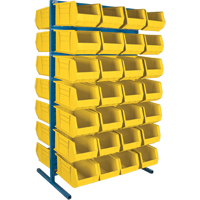 Support stationnaire deux c&ocirc;t&eacute;s pour bacs, 36" la x 24" p x 61" h, 56 bacs Les Distributions ICE