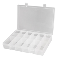 Compact Polypropylene Compartment Cases, 11" W x 6-3/4" D x 1-3/4" H, 18 Compartments Les Distributions ICE