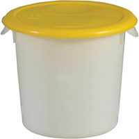 Round Storage Containers, 7-4/5" H x 8-1/2" D, 3.79 L Capacity, White Les Distributions ICE