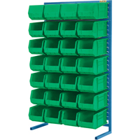 Support stationnaire pour bacs &agrave; un c&ocirc;t&eacute;, 36" la x 12" p x 61" h, 28 bacs Les Distributions ICE