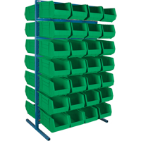 Support stationnaire deux c&ocirc;t&eacute;s pour bacs, 61" la x 56" p x 24" h, 56 bacs Les Distributions ICE