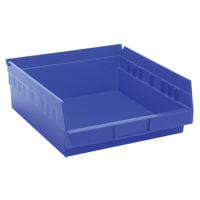 Shelf Bins, 11-1/8" W x 4" H x 11-5/8" D, Blue, 30 lbs. Capacity Les Distributions ICE