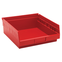 Shelf Bins, 11-1/8" W x 4" H x 11-5/8" D, Red, 30 lbs. Capacity Les Distributions ICE
