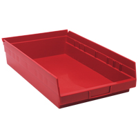 Bacs de rangement pour tablettes, 11-1/8" la x 4" H x 17-7/8" p, Rouge, Capacit&eacute; 40 lb Les Distributions ICE