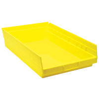 Bacs de rangement pour tablettes, 11-1/8" la x 4" H x 17-7/8" p, Jaune, Capacit&eacute; 40 lb Les Distributions ICE