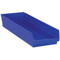 Bacs de rangement pour tablettes, 8-3/8" la x 4" H x 23-5/8" p, Bleu, Capacit&eacute; 50 lb Les Distributions ICE